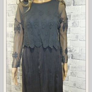 CARLA CONTI GREY LACE DRESS SIZE  SIZE S.